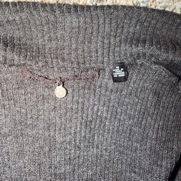 Open-Front Lightweight Draped Cardigan - Charcoal - Picture 2 of 5